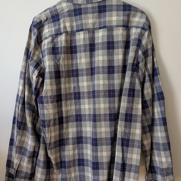 APC Mens Medium Surchemise Bastian Purple and Gray Plaid Button Up Shirt - Picture 4 of 4